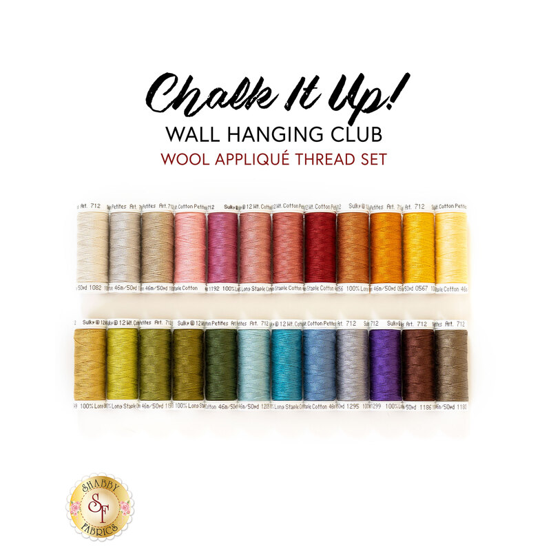 Chalk It Up Wall Hanging Club - Wool - 24pc Applique Thread Set - RESERVE