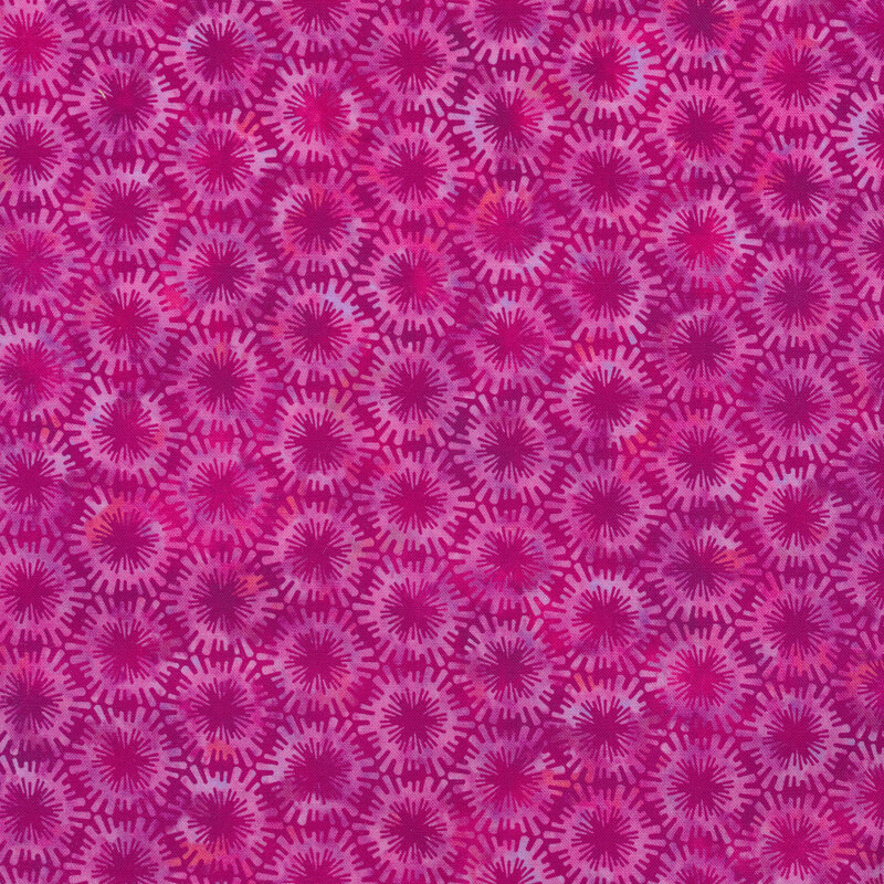 Pink fuchsia fabric with starburst designs