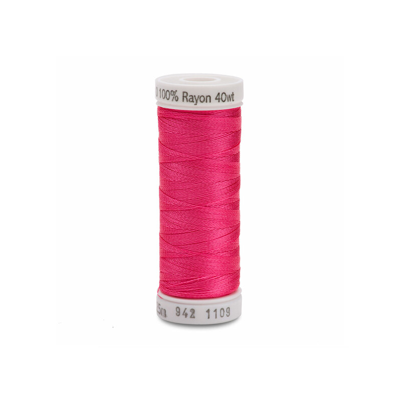 A spool of Sulky 40wt Rayon Thread - #1109 Hot Pink