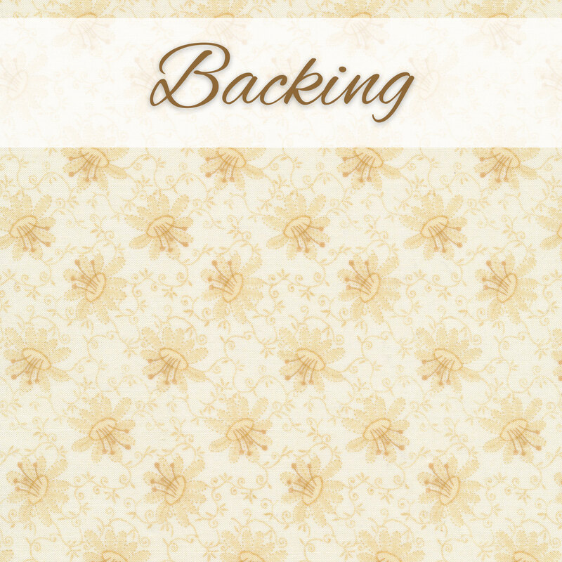 Cream colored floral pattern on white