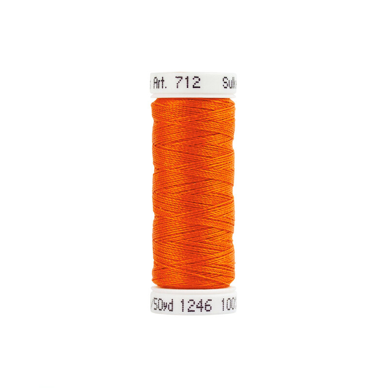 Spool of Orange Flame Sulky Petite Cotton 12wt thread