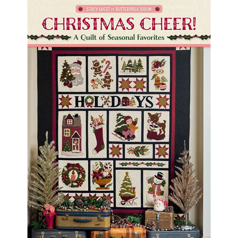 Cover picture of Christmas Cheer A Quilt of Seasonal Favorites, featuring a large holiday quilt.