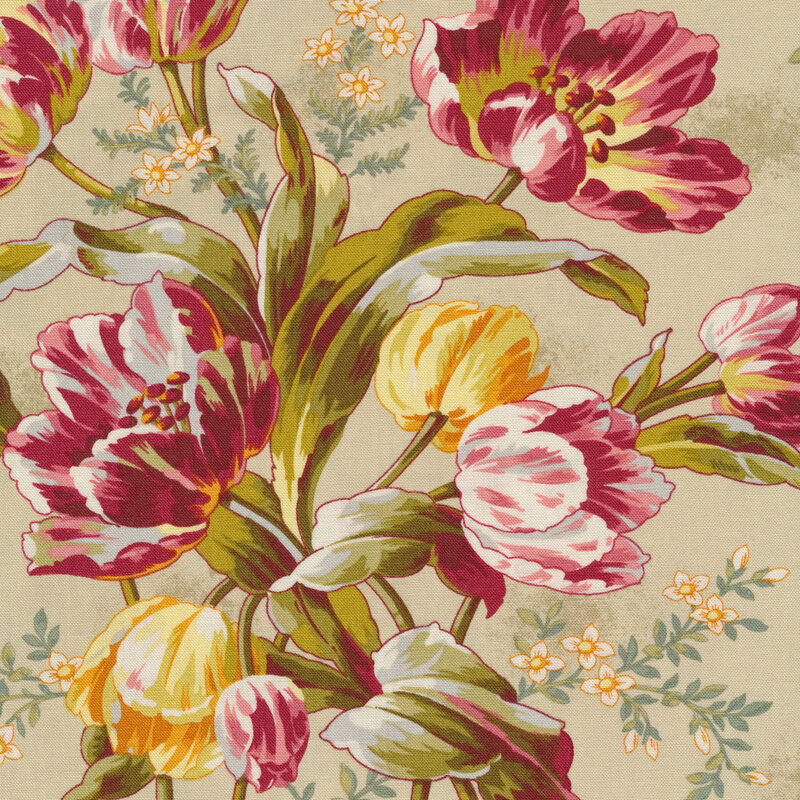Lady Tulip A181N Linen Lady Tulip by Edyta Sitar for Andover Fabrics