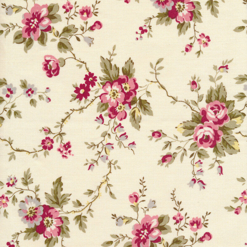 Lady Tulip A-182-n Antique Pretty By Edyta Sitar For Andover Fabrics 