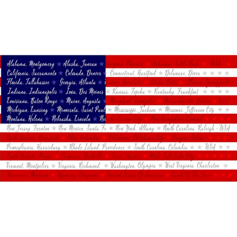 A patriotic American flag fabric sewing panel