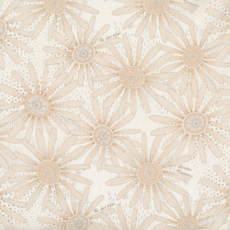 Cream fabric with beige floral design throughout