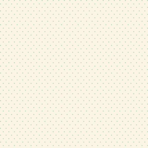 Blue polka dots on cream background.