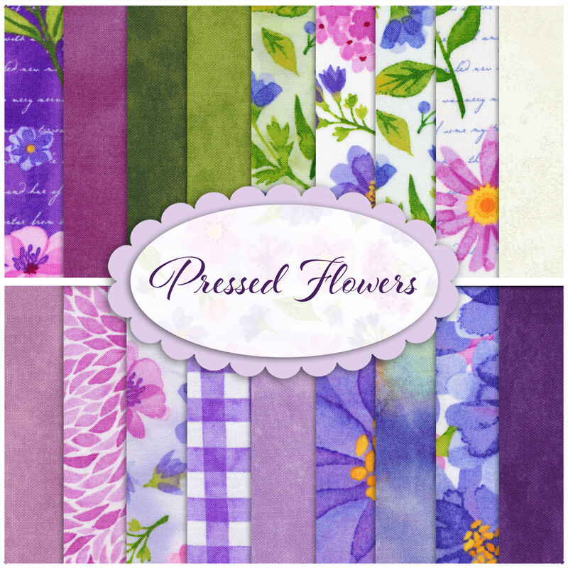 Pressed Flower Fat Quarter Set of fabrics