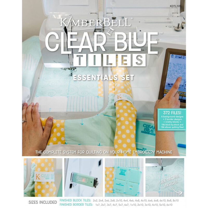 The front of the Kimberbell Clear Blue Tiles Essentials Set