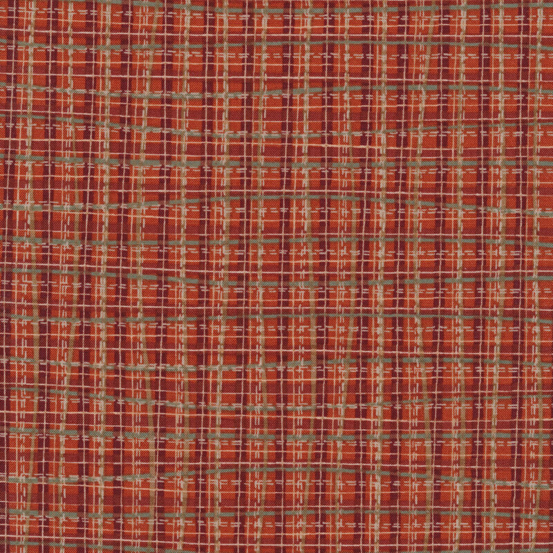 Red wavy plaid fabric
