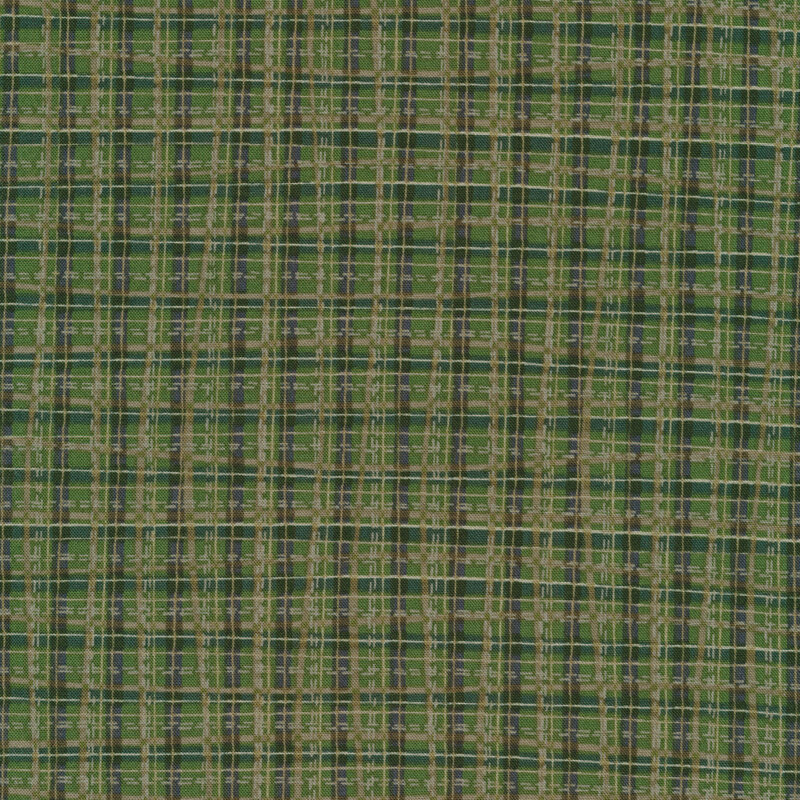 Green tonal plaid fabric