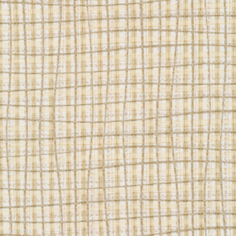 Cream and beige plaid fabric