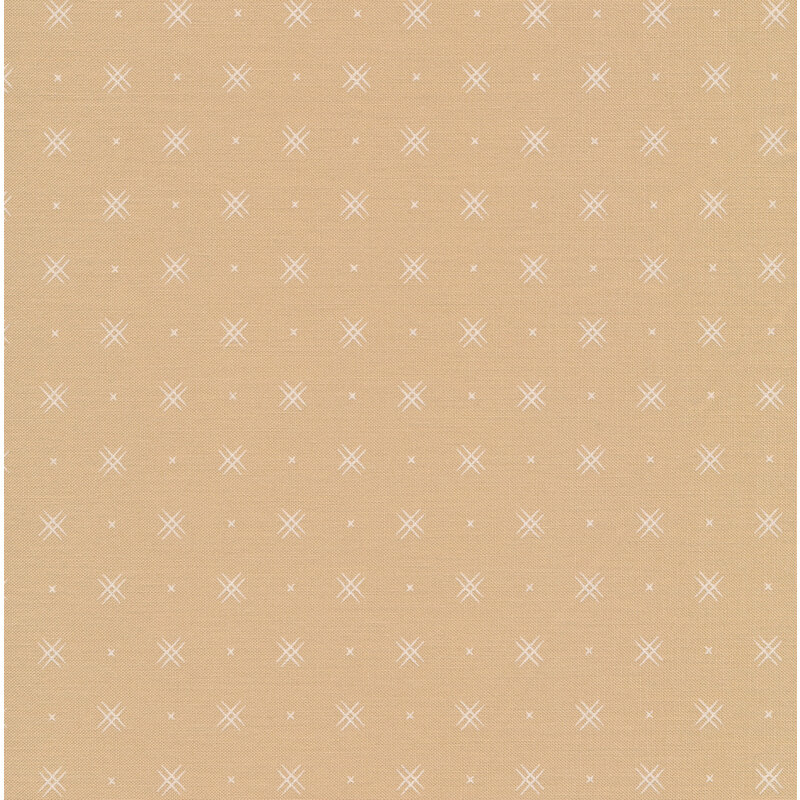 Small white x's and doubled criss crosses on a light tan background