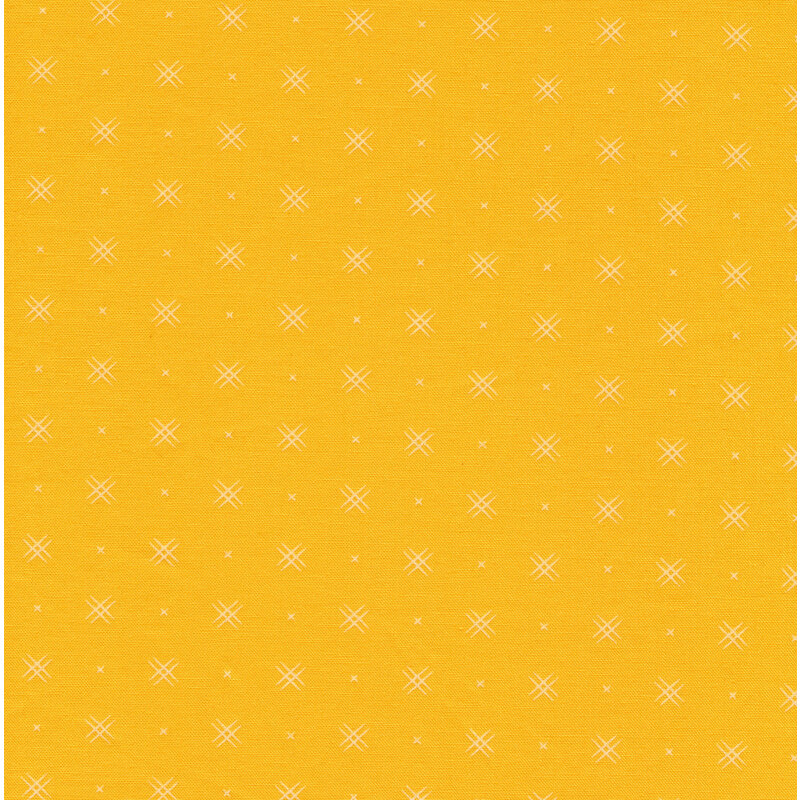 Bright yellow fabric with small white x's