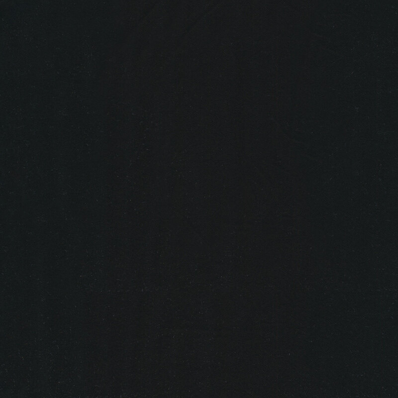 Solid black flannel fabric