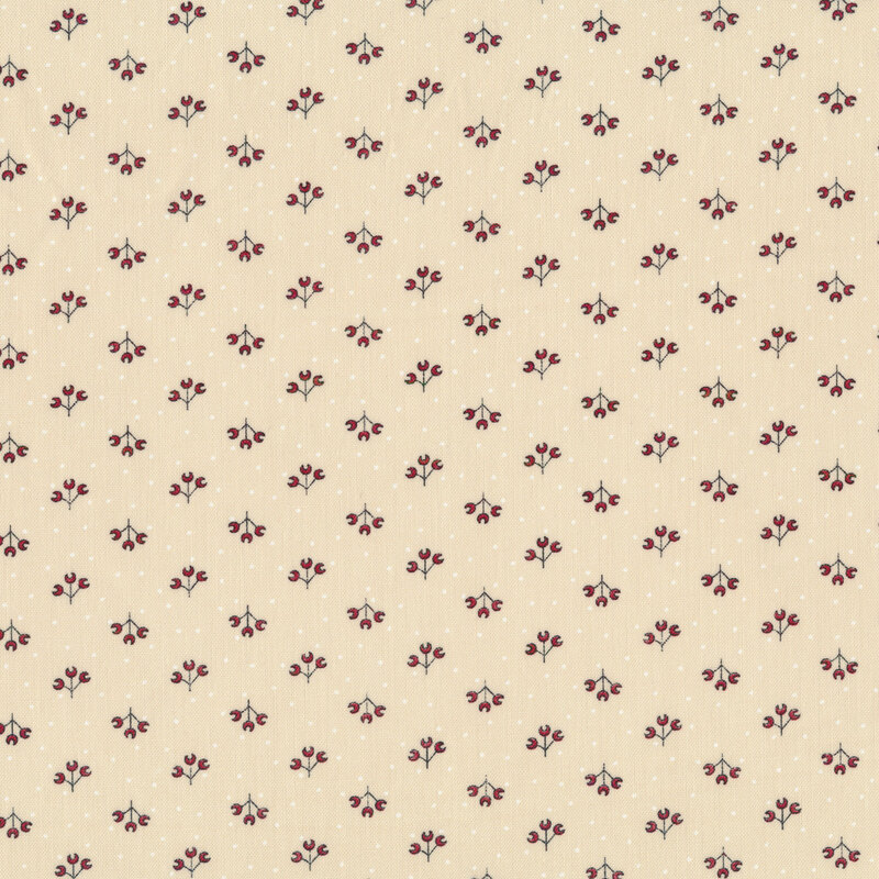 Tossed berry sprigs on a cream background