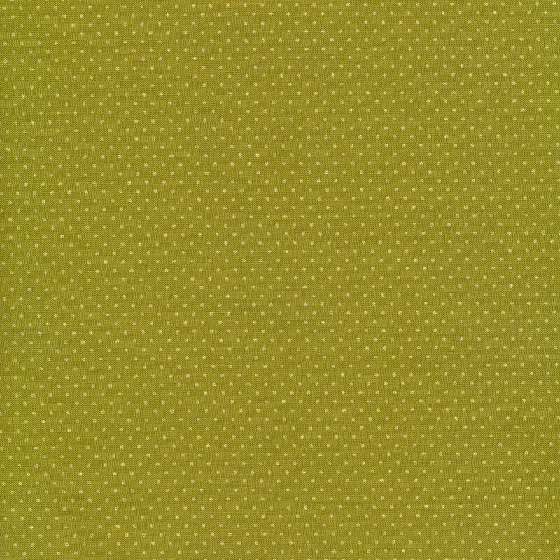 Gold metallic polka dots on green background.