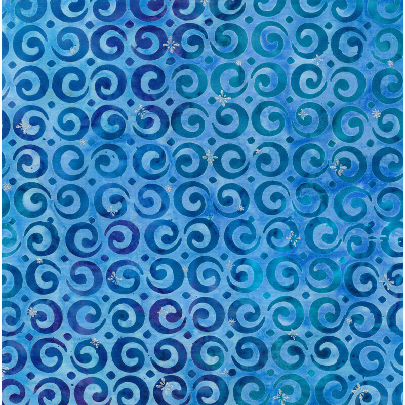 Blue Winter Sparkle Artisan Batiks 10 Squares | Lunn Studios for Robert Kaufman Fabrics