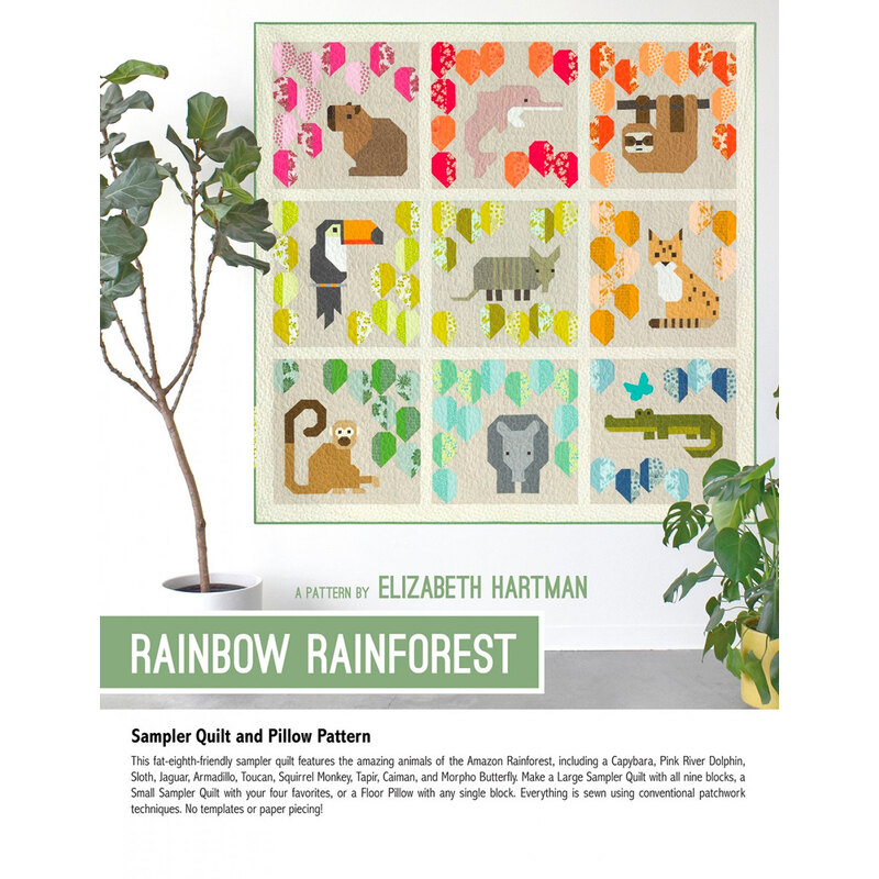 The front of the Rainbow Rainforest Quilt by Elizabeth Hartman