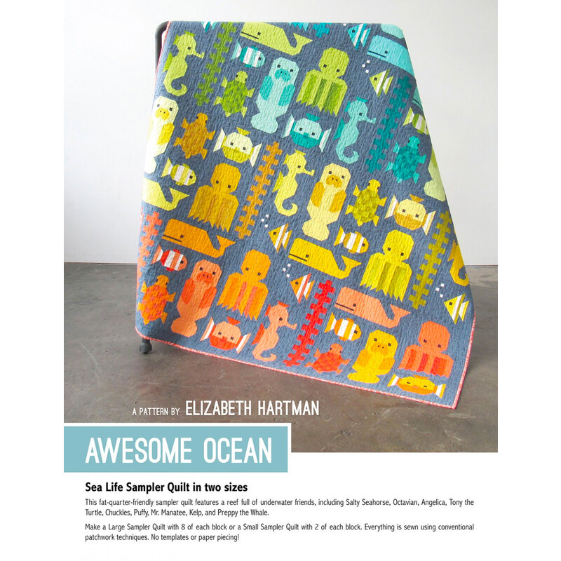 Awesome Ocean pattern front featuring many colorful sea animals.