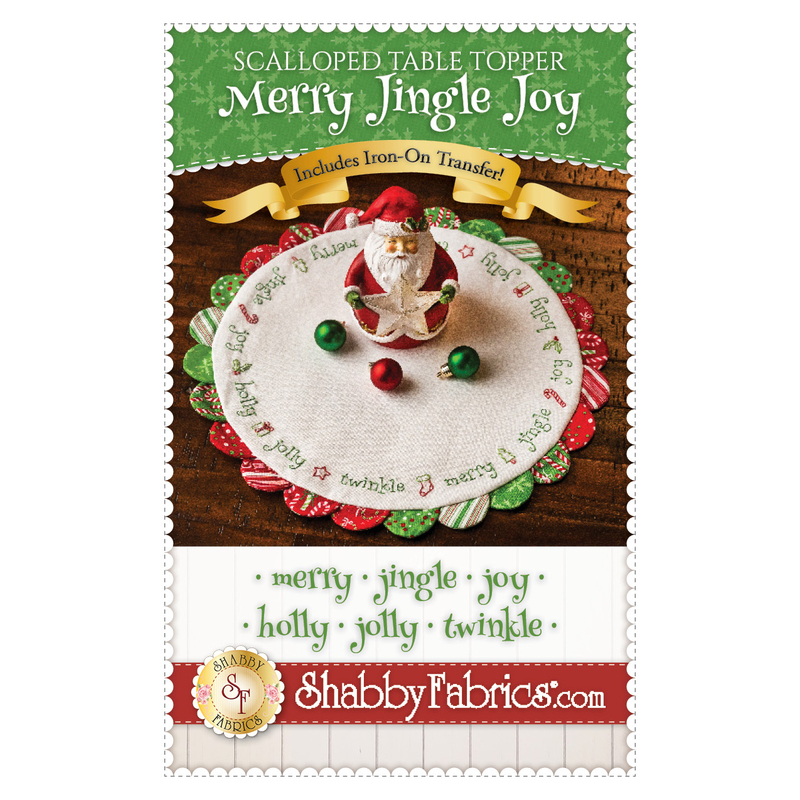 The front of the Scalloped Table Topper - Merry Jingle Joy pattern