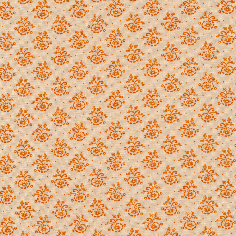 Light orange fabric with small pumpkins and pin dots all over