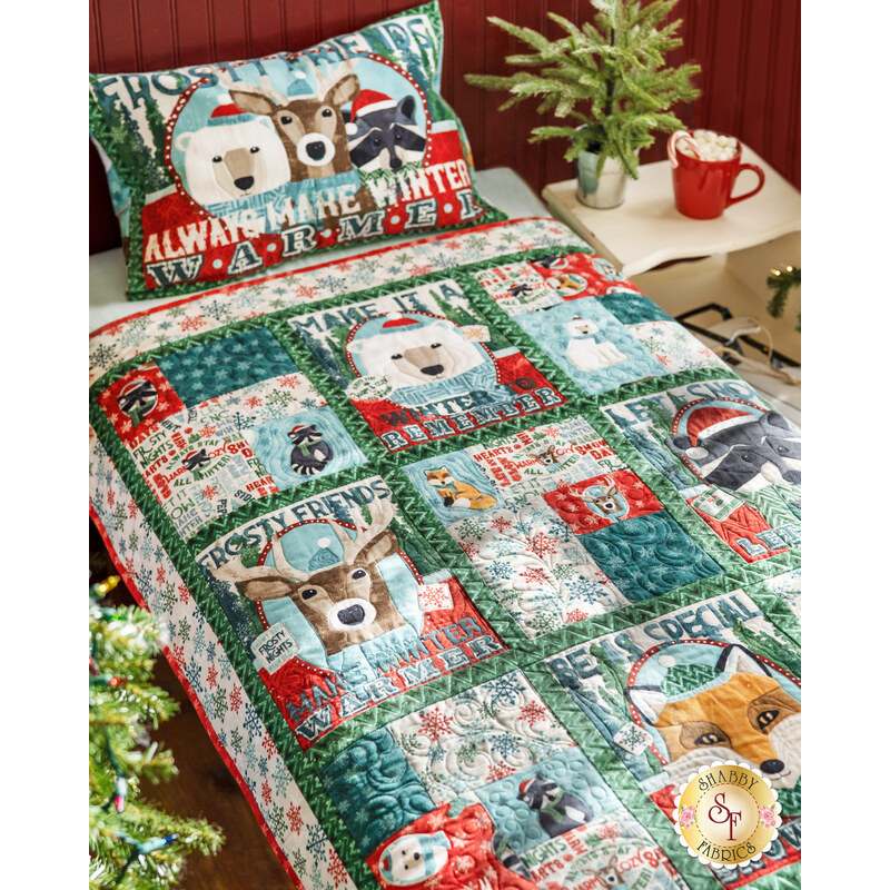 Warmin' Up Winter Panel Quilt and Pillow Kit - 2 Projects