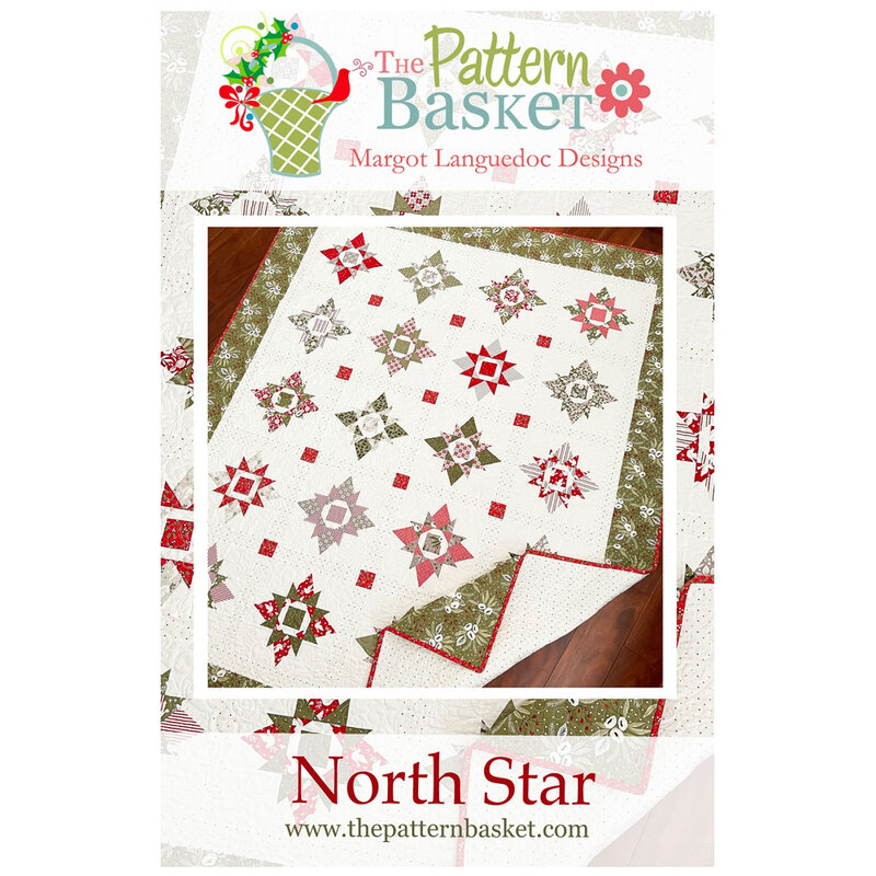 The front of the North Star quilt pattern by The Pattern Basket