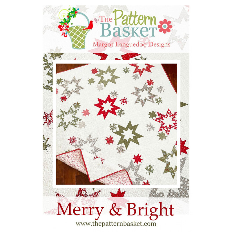 The front of the Merry & Bright quilt pattern by The Pattern Basket
