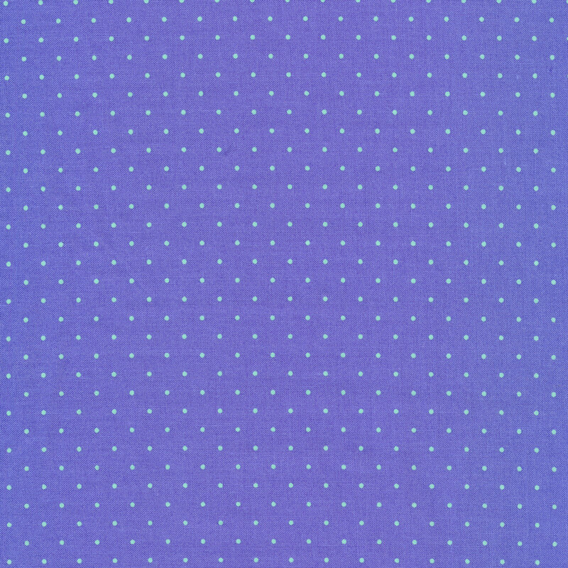 Blue fabric with small sky blue polka dots