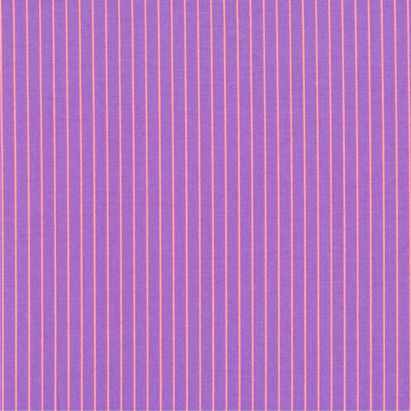 Purple fabric with small peach stripes