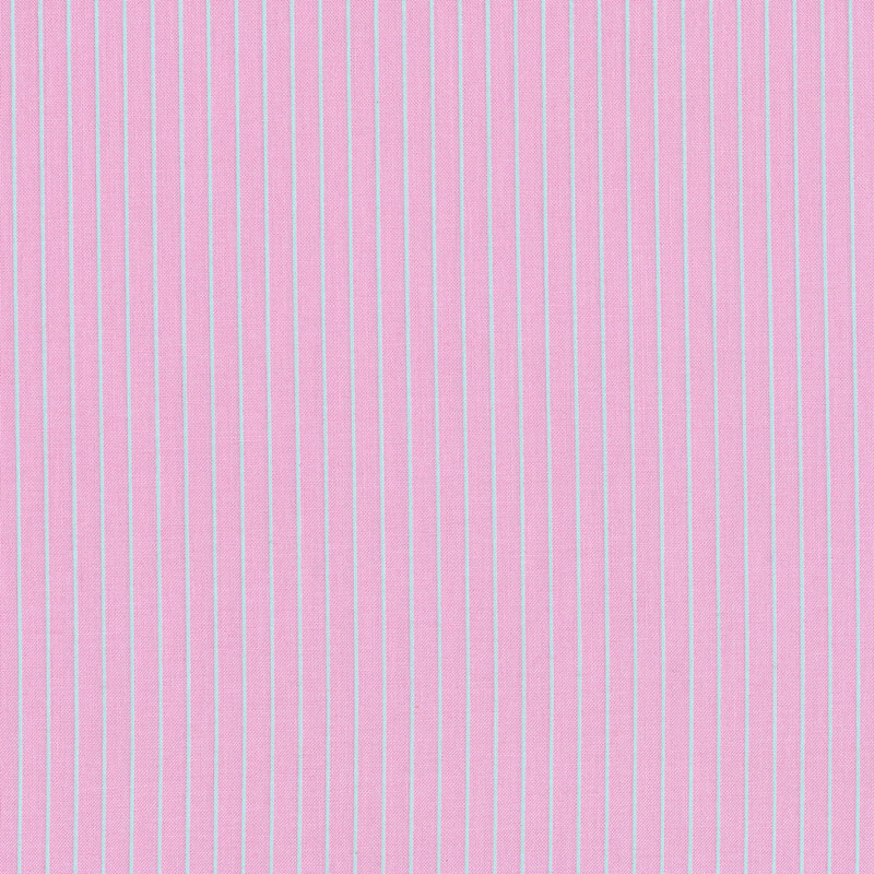 Light pink fabric with small aqua stripes