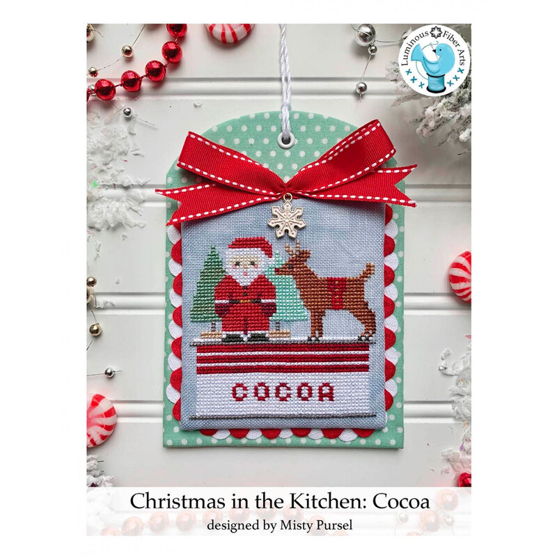 The front of the Christmas in the Kitchen: Cocoa pattern by Luminous Fiber Arts showing the finished project.