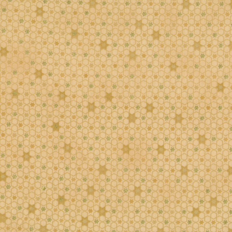 Tonal light tan fabric with touching stars and gold metallic star accents