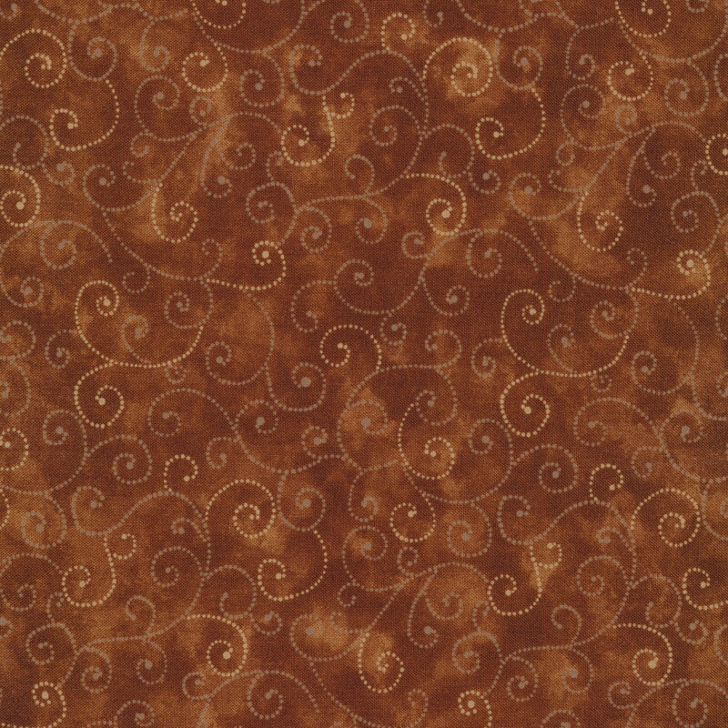 tonal chocolate brown fabric with swirls 