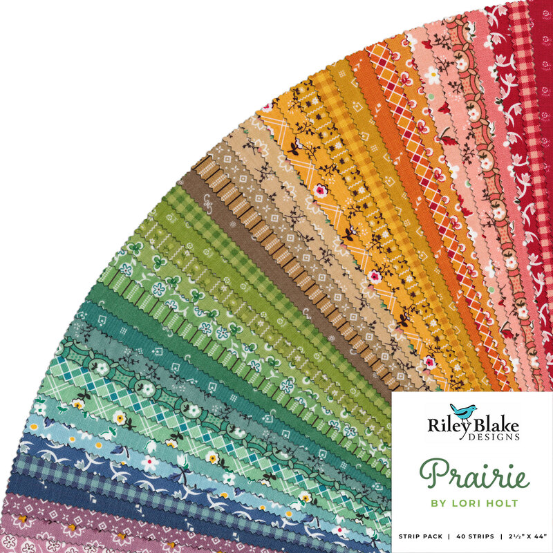 A collage of prairie themed fabrics from the Riley Blake Prairie collection