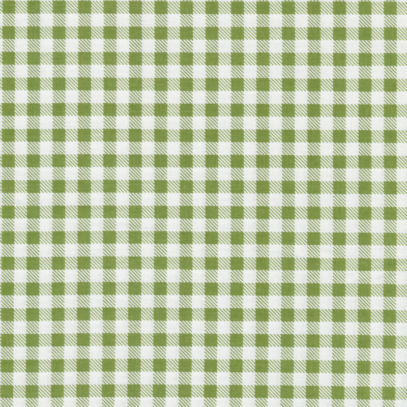 Fabric of a green gingham print