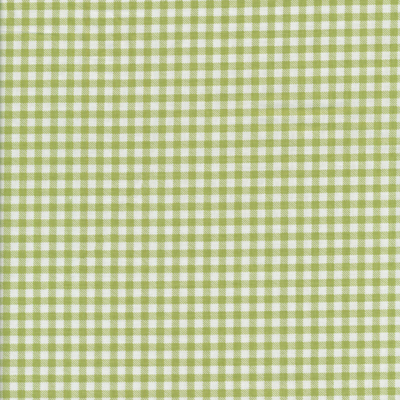 Fabric of a green gingham print