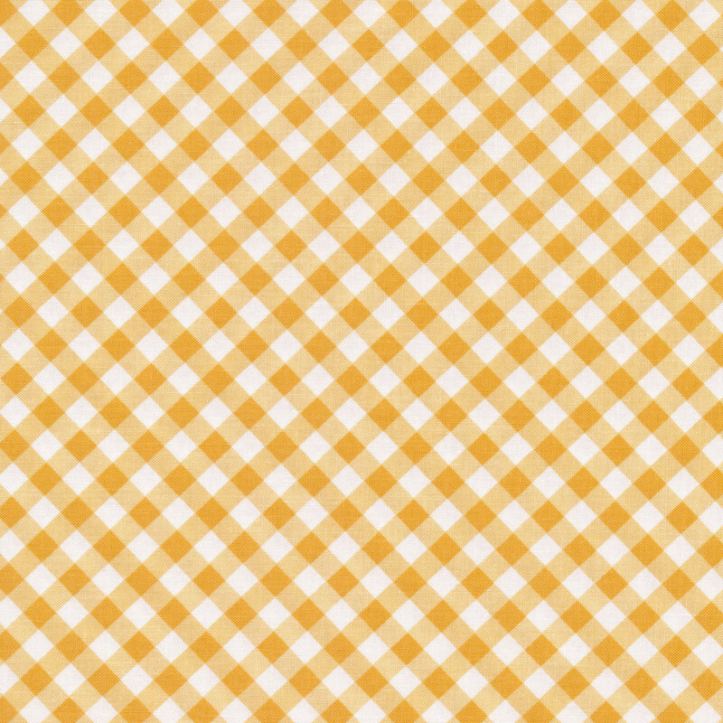 Fabric of a diagonal yellow gingham print