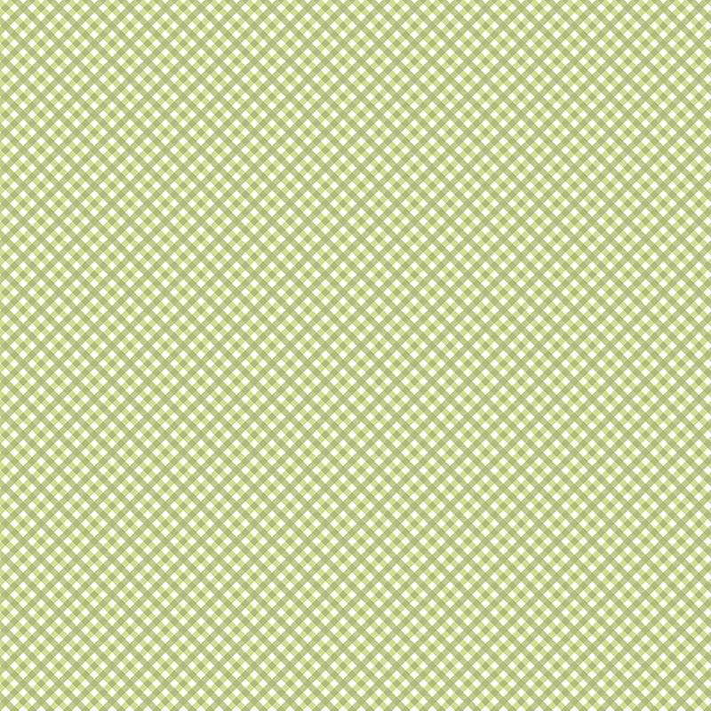 Fabric of a small diagonal green gingham print