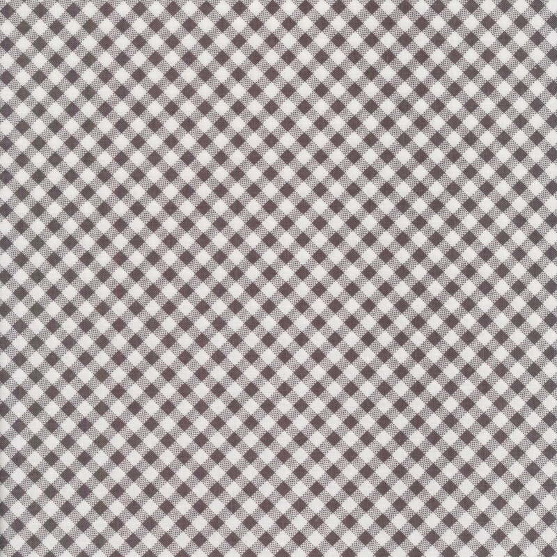 Fabric of a small diagonal black gingham print