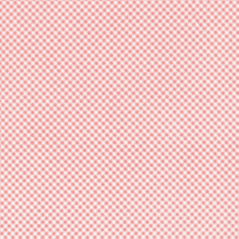 Fabric of a micro diagonal light pink gingham print