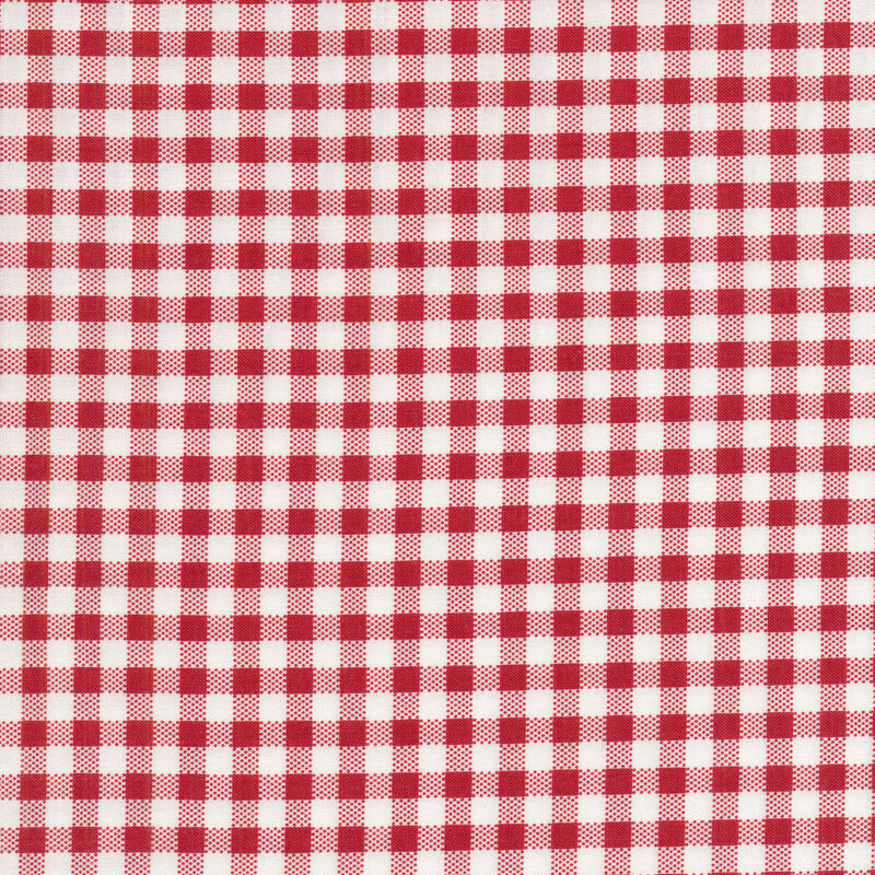 Fabric of a red gingham print