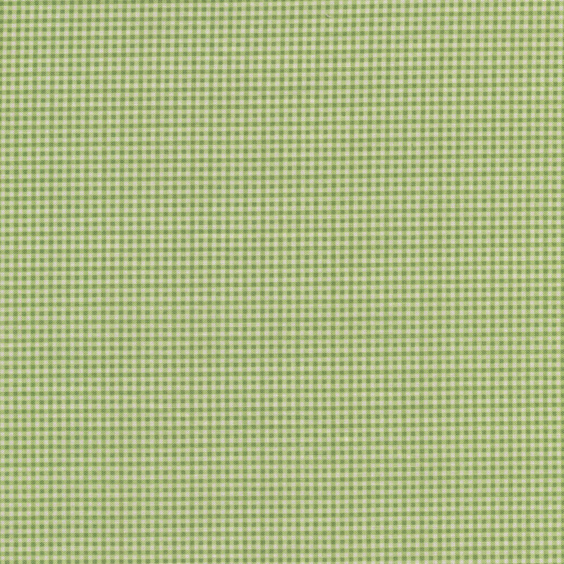 Fabric of a micro green gingham print