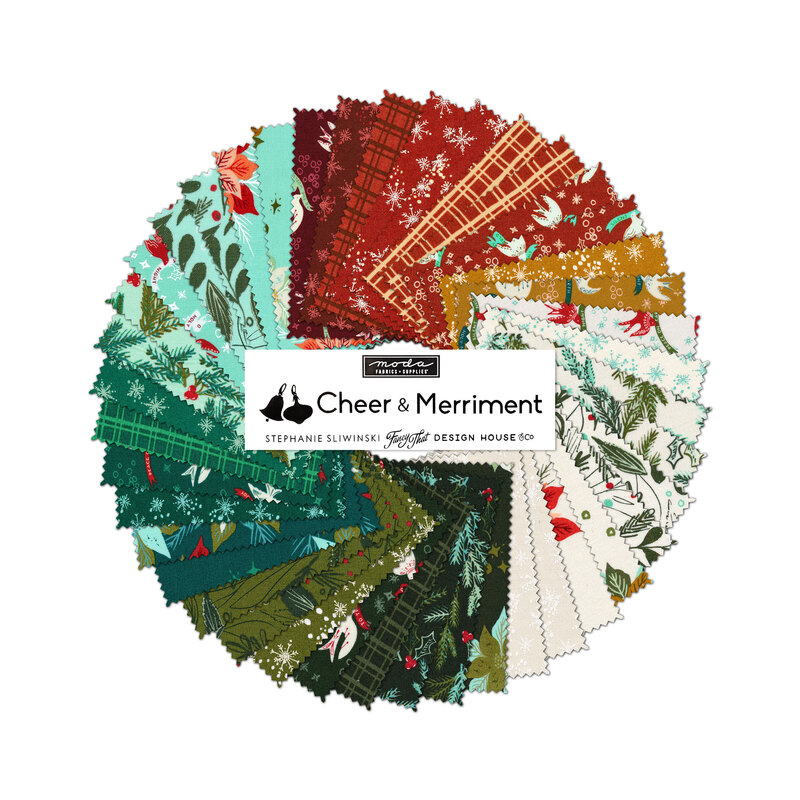 Cheer & Merriment Mini Charm Pack by Moda Fabrics Shabby Fabrics