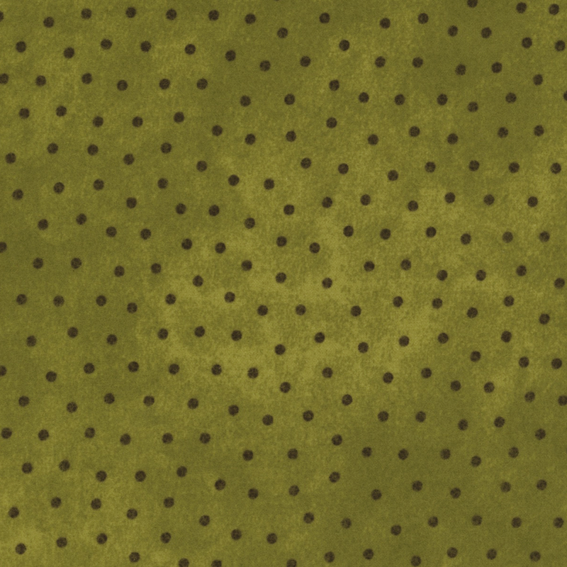 olive green mottled polka dot flannel fabric