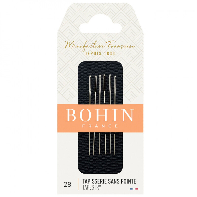A pack of Bohin Tapestry Needles in size 28