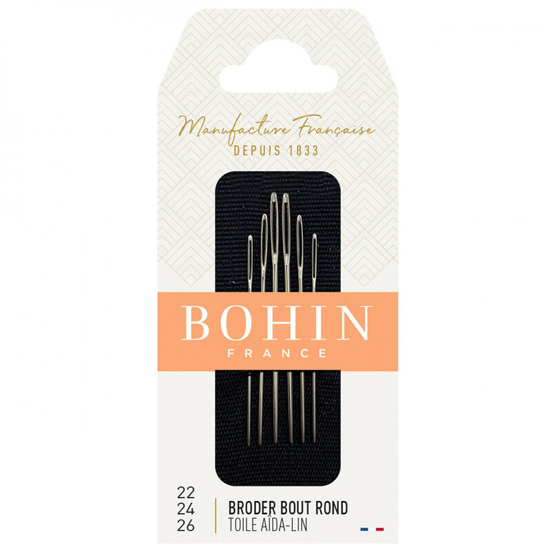 A pack of Bohin Round Needles in sizes 22, 24, 26