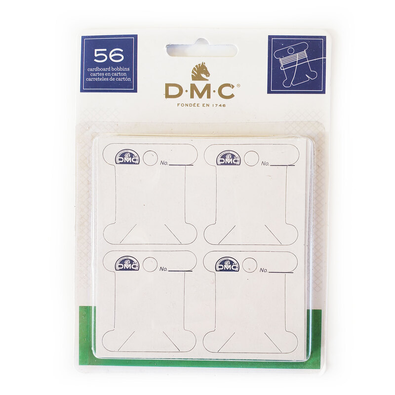 A pack of DMC Cardboard Floss Bobbins on a white background