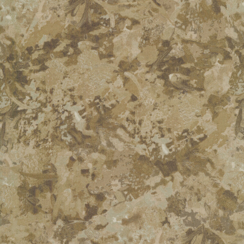 A fabric with a mottled watercolor texture in a tan color